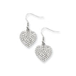 Stainless Steel CZ Heart Dangle Earrings