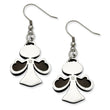 Stainless Steel Black-plated w/CZ Angel Dangle Earrings