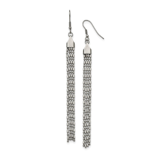 Stainless Steel Long Dangle Earrings - Birthstone Company