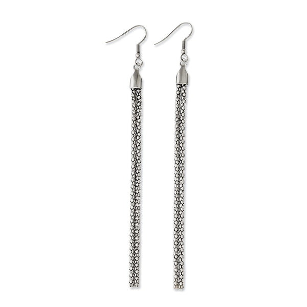 Stainless Steel Polished Dangle Earrings - Birthstone Company