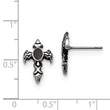 Stainless Steel Black Epoxy Cross Post Earrings
