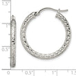 Stainless Steel Small Textured Hollow Hoop Earrings