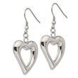 Stainless Steel Polished Hearts Dangle Earrings