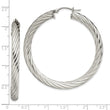Stainless Steel Textured Hollow Hoop Earrings