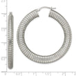 Stainless Steel Textured Hollow Hoop Earrings