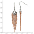 Stainless Steel Rose IP-plated Dangle Earrings