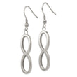 Stainless Steel Brushed/Polished Dangle Infinity Earrings