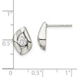 Stainless Steel CZ Polished Post Earrings