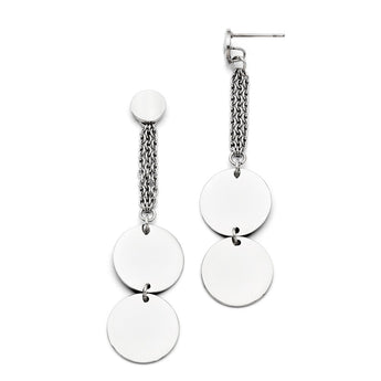 Stainless Steel Polished Post Dangle Circle Earrings - Birthstone Company