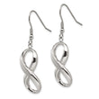 Stainless Steel Polished Infinity Symbol Shepherd Hook Earrings