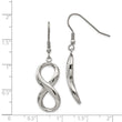 Stainless Steel Polished Infinity Symbol Shepherd Hook Earrings