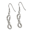 Stainless Steel Polished Infinity Symbol Shepherd Hook Earrings