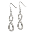 Stainless Steel Polished Infinity Symbol Shepherd Hook Earrings