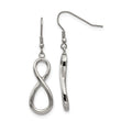 Stainless Steel Polished Infinity Symbol Shepherd Hook Earrings