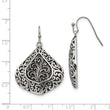 Stainless Steel Polished/Antiqued Shepherd Hook Earrings