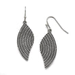 Stainless Steel Polished/Antiqued Wing Earrings - Birthstone Company