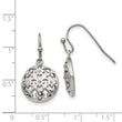 Stainless Steel Polished CZ Circle Shepherd Hook Earrings
