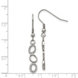 Stainless Steel Polished CZ Shepherd Hook Earrings