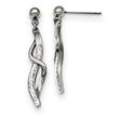 Stainless Steel Polished Crystal Post Earrings