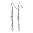 Stainless Steel Multi Strand Cross Dangle Shepherds Hook Earrings