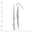 Stainless Steel Multi Strand Cross Dangle Shepherds Hook Earrings