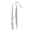 Stainless Steel Multi Strand Cross Dangle Shepherds Hook Earrings