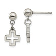 Stainless Steel Cross Post Dangle Earrings