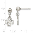 Stainless Steel Clover Post Dangle Earrings