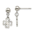 Stainless Steel Clover Post Dangle Earrings