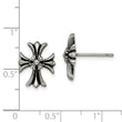 Stainless Steel Polished and Enamel Cross Post Earrings