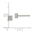 Stainless Steel Brushed CZ Post Earrings