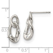 Stainless Steel Polished Two Loop 3 Crystal Dangle Earrings