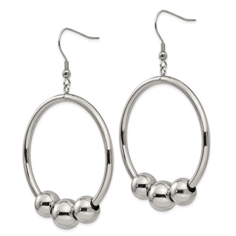 Stainless Steel Polished Shepherd Hook Earrings