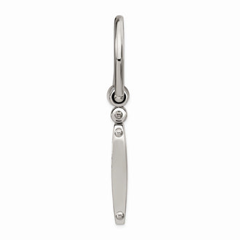 Stainless Steel Brushed and Polished Grey Carbon Fiber Inlay Key Ring