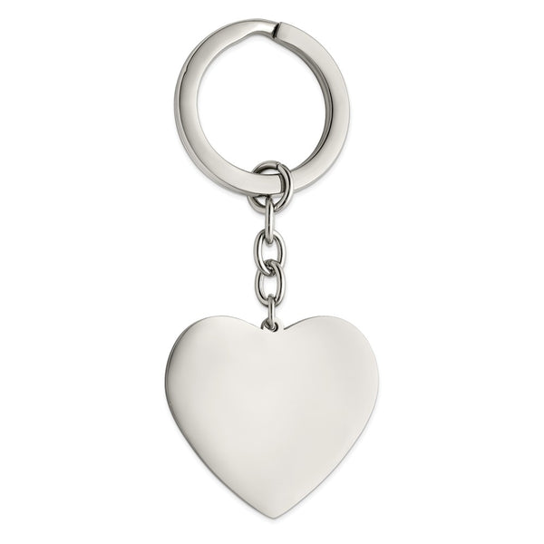Stainless Steel Polished Heart Key Ring