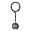Stainless Steel Polished Black IP-plated Functional Compass Key Ring