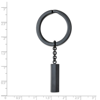 Stainless Steel Brushed and Polished Dark Grey IP-plated Key Ring