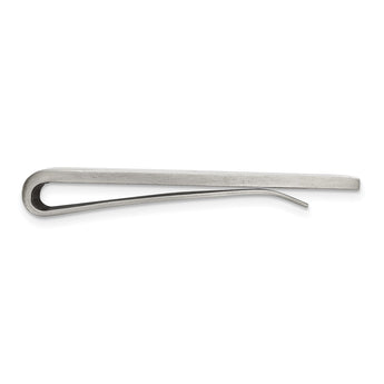 Stainless Steel Sterling Silver Inlay Brushed w/ CZ Money Clip