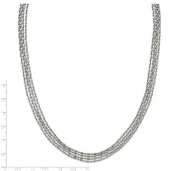 Stainless Steel Multichain 17in Necklace