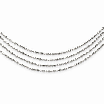 Stainless Steel Multichain 17in Necklace
