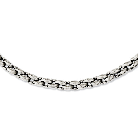 Stainless Steel Polished Ovals 24in Necklace