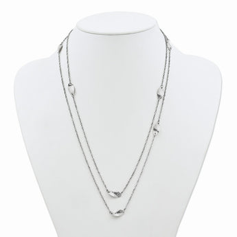 Stainless Steel Multi Chain w/Polished Swirls 25in Layered Necklace