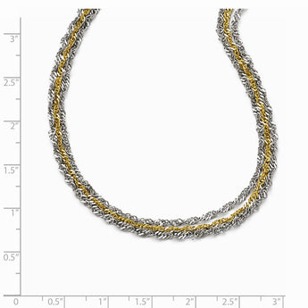 Stainless Steel Polished & Yellow IP-plated 1Layered Necklace