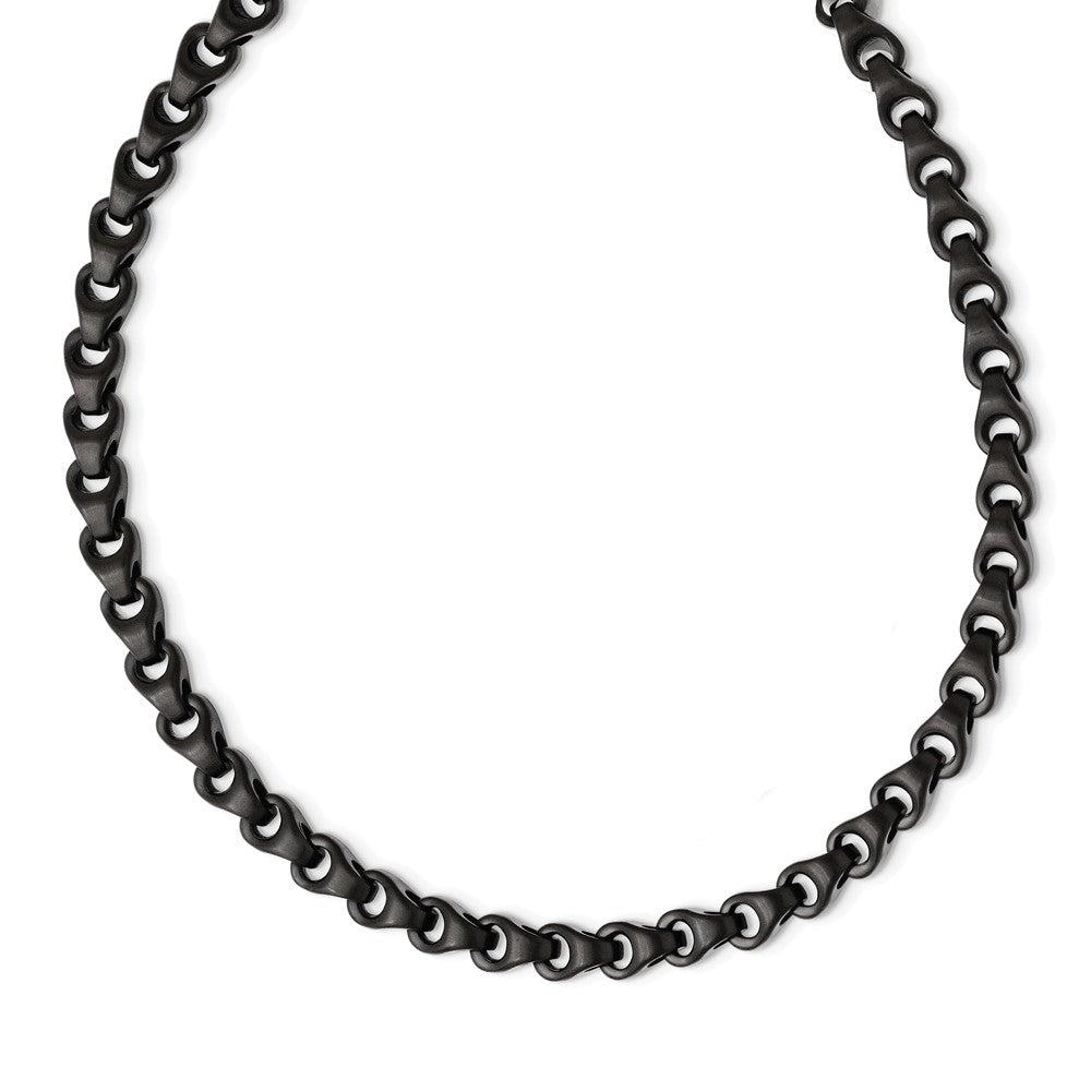 Yeidid International Black Plated Stainless Steel Men's Rope Chain Necklace  5MM 20 Inch