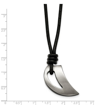 Stainless Steel Polished and Brushed Black IP-plated Claw Necklace