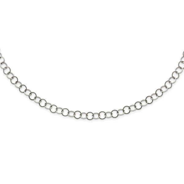 Stainless Steel Polished 6MM Circle Link Necklace