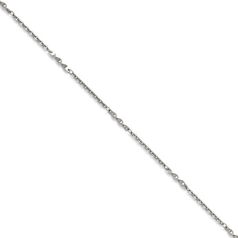 Stainless Steel Polished Fancy Link Chain - Birthstone Company