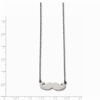 Stainless Steel Polished Mustache Necklace - Birthstone Company