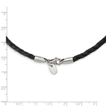 4.0mm Genuine Leather Weave Necklace