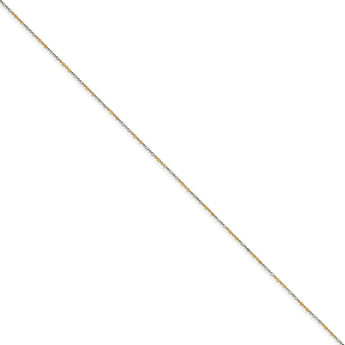 White & Yellow Rhodium over Brass 1.20mm 2 color plated Fancy Chain